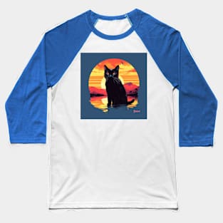 Retro Cat Shirt Baseball T-Shirt